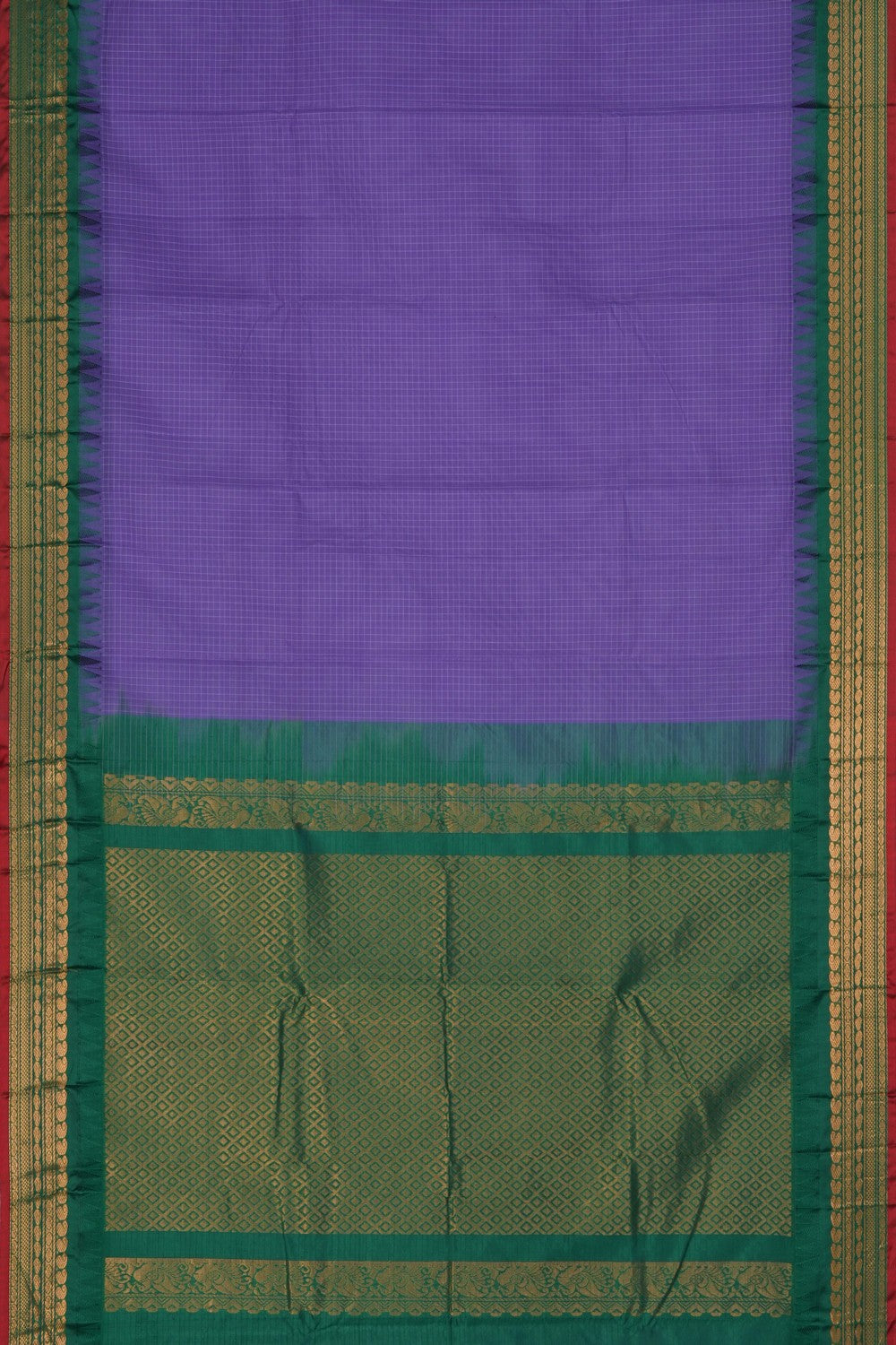 Image of Purple Gadwal Cotton Saree