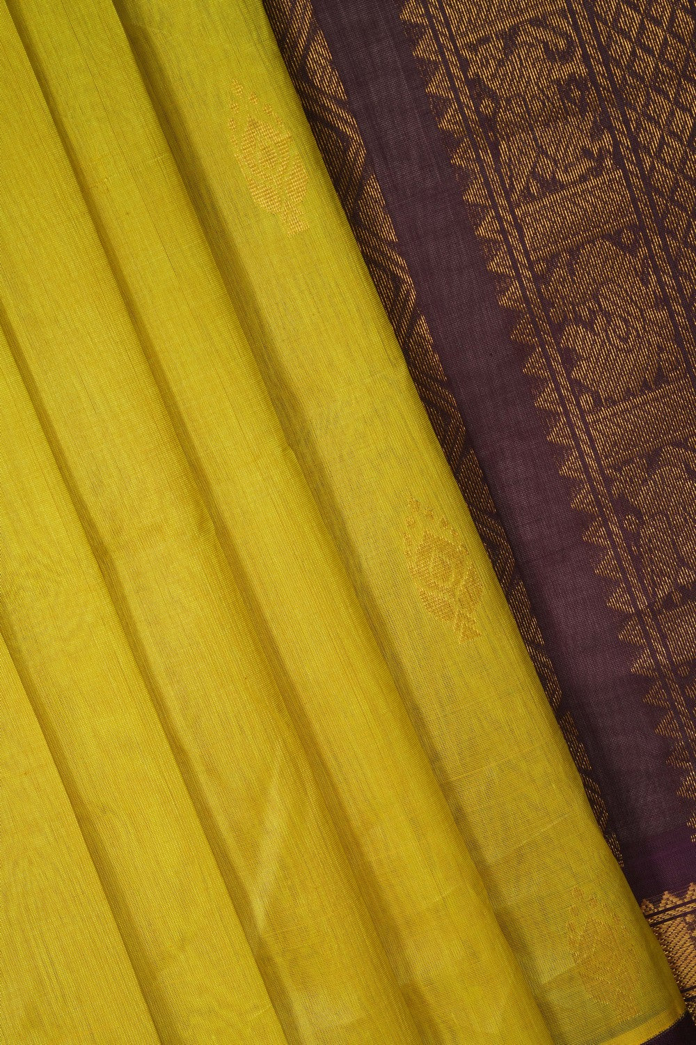 Image of Spring Green Kuppadam Silk Cotton Saree