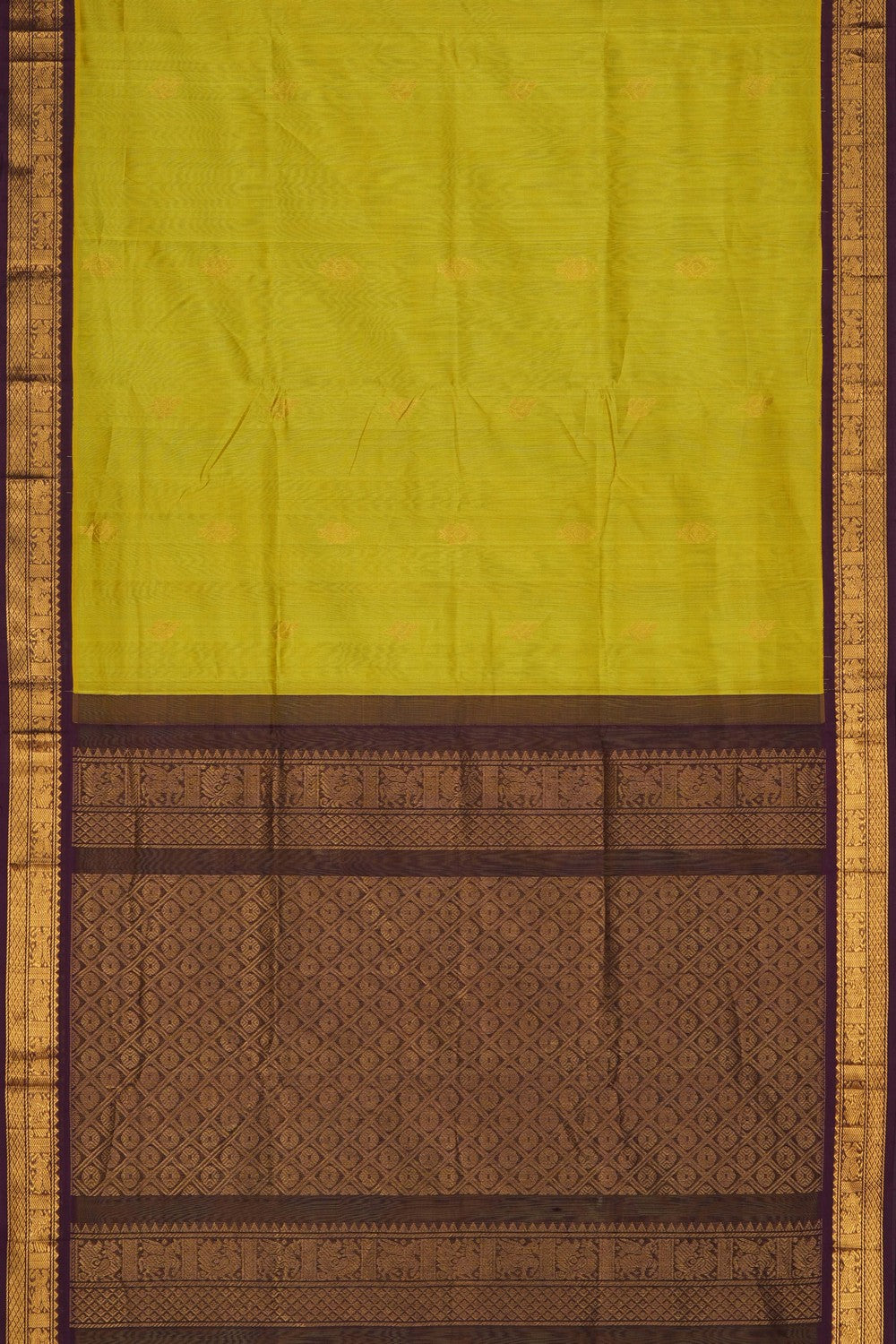 Image of Spring Green Kuppadam Silk Cotton Saree