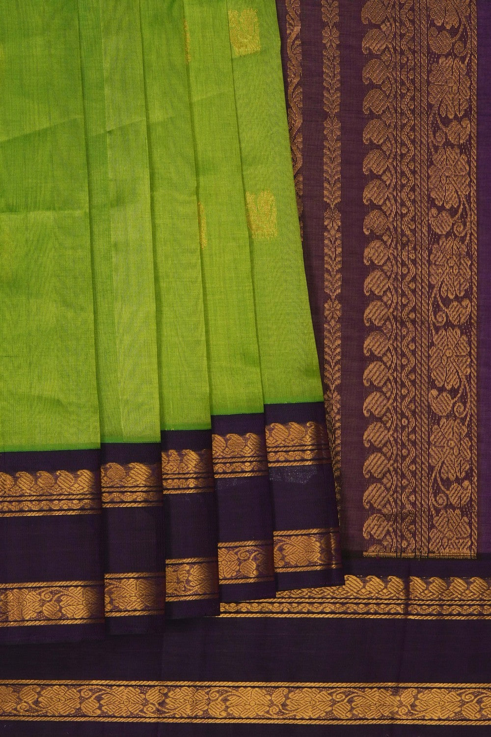 Image of Green Kuppadam Silk Cotton Saree