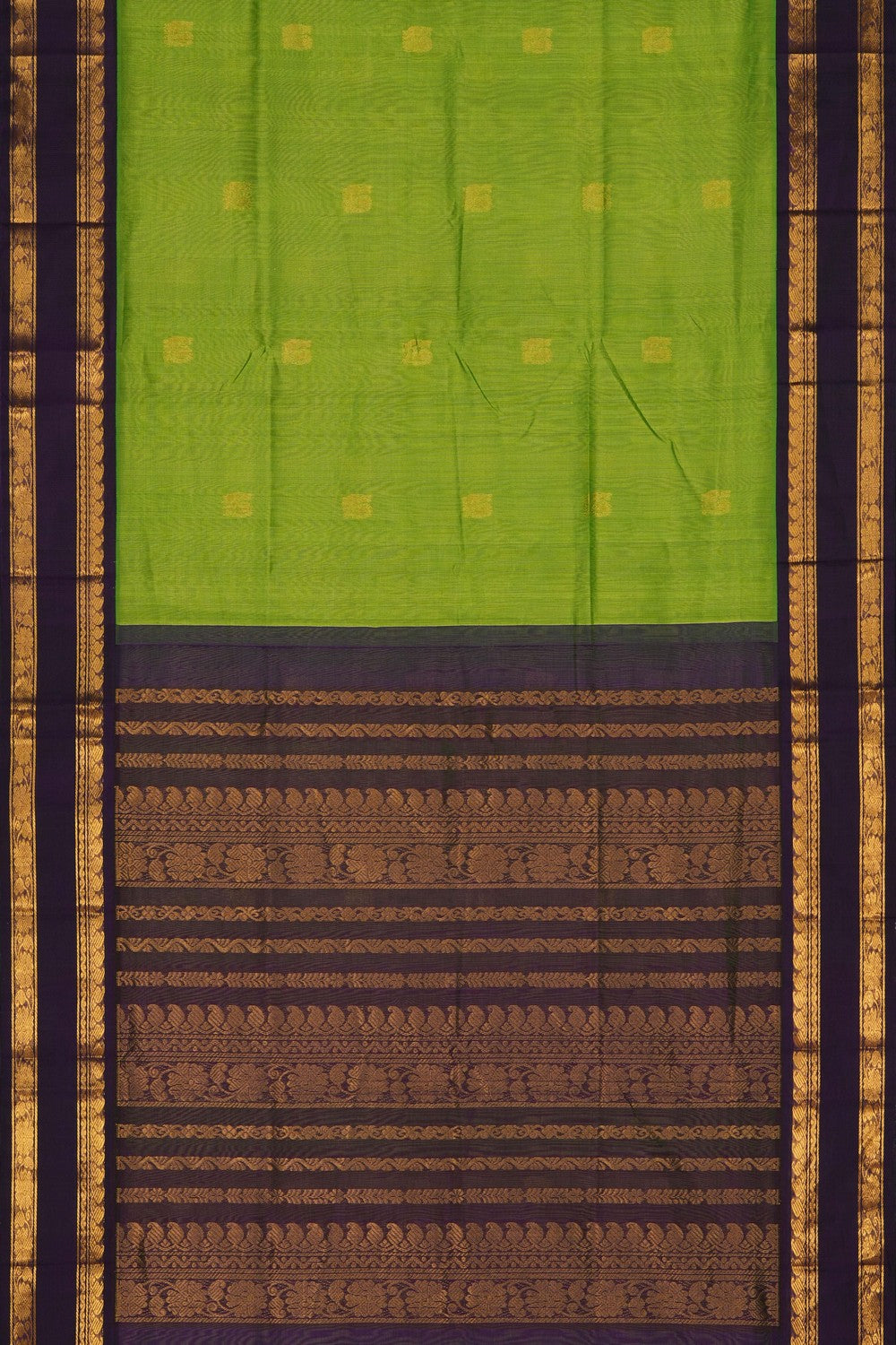 Image of Green Kuppadam Silk Cotton Saree