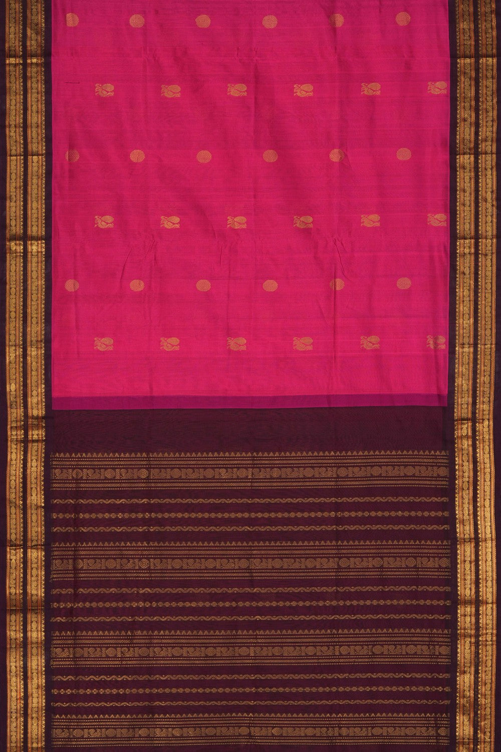 Image of Pink Kuppadam Silk Cotton Saree