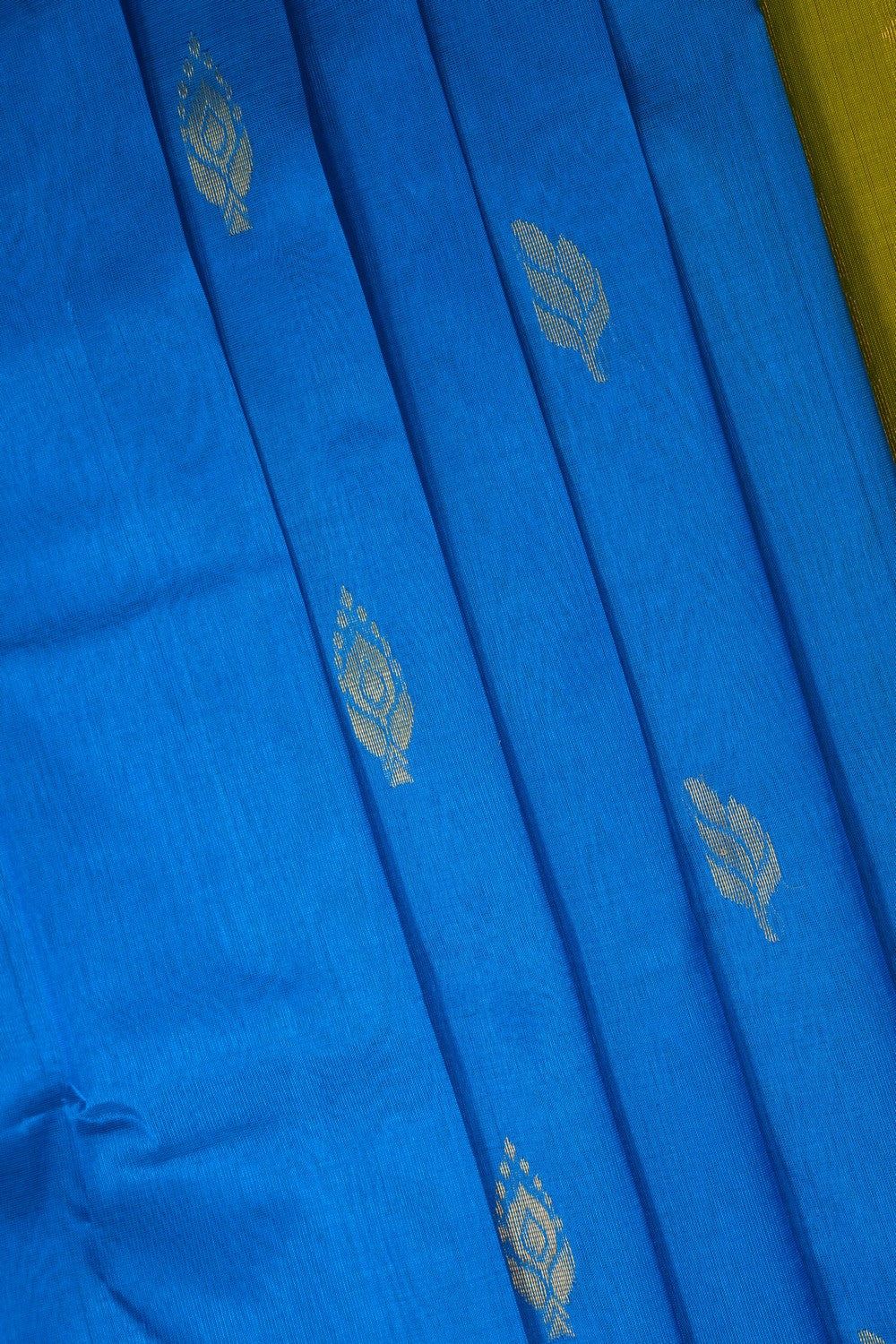 Image of Blue Kuppadam Silk Cotton Saree