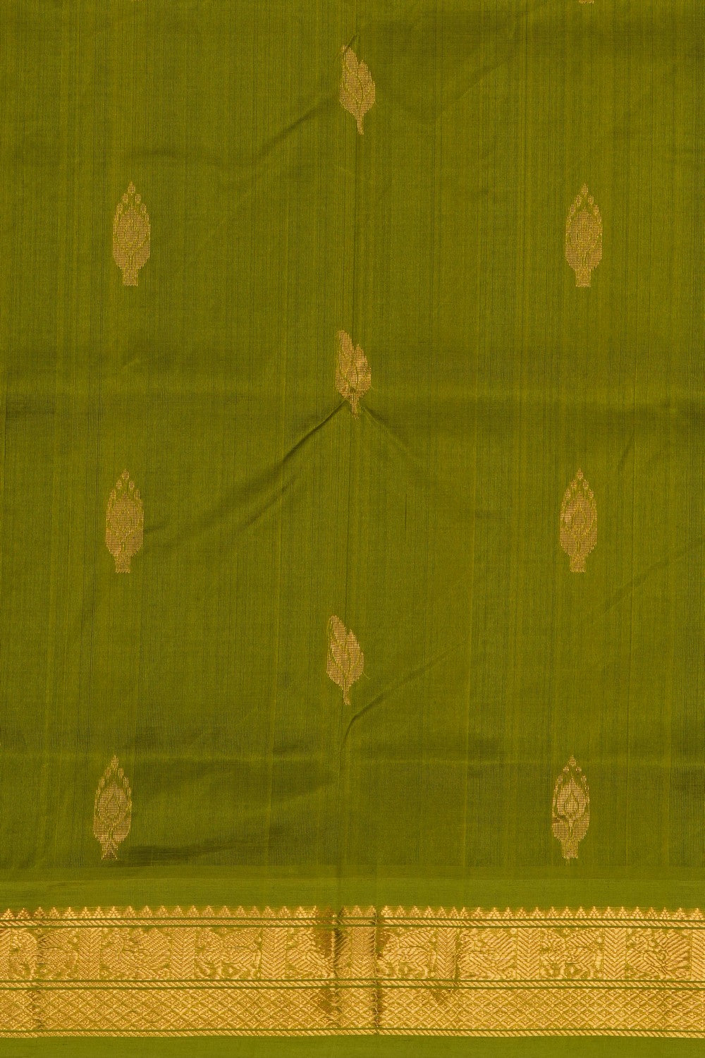 Image of Blue Kuppadam Silk Cotton Saree