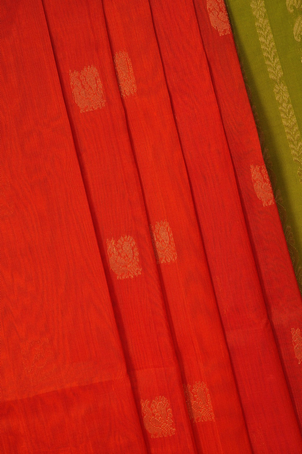 Image of Red Kuppadam Silk Cotton Saree