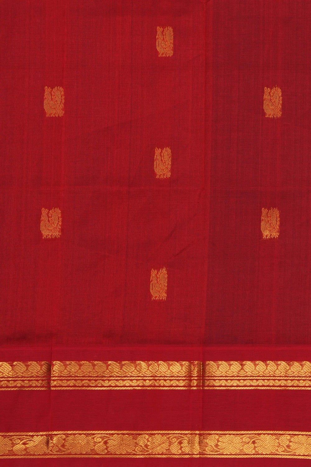 Image of Blue Kuppadam Silk Cotton Saree