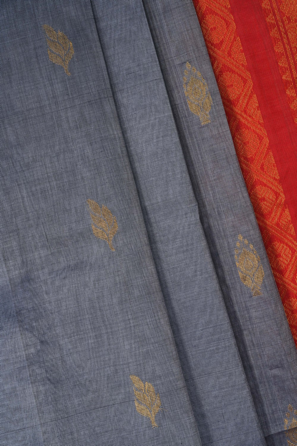 Image of Grey Kuppadam Silk Cotton Saree