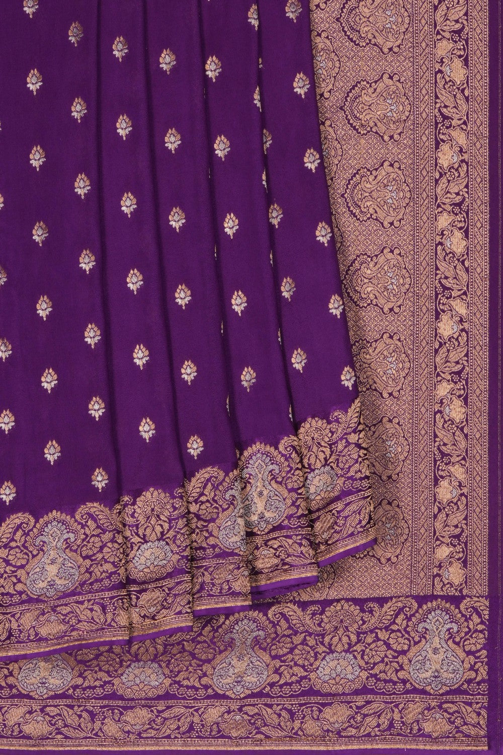 Image of Purple Banarasi Georgette Saree