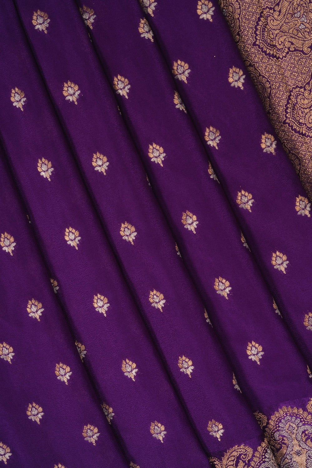 Image of Purple Banarasi Georgette Saree