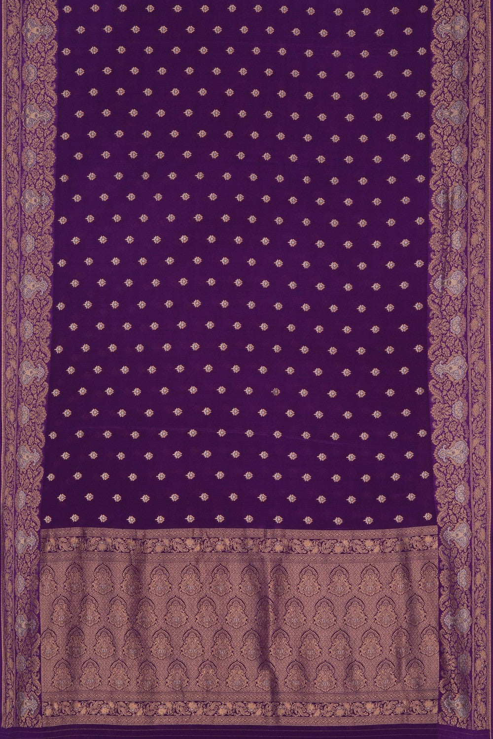 Image of Purple Banarasi Georgette Saree