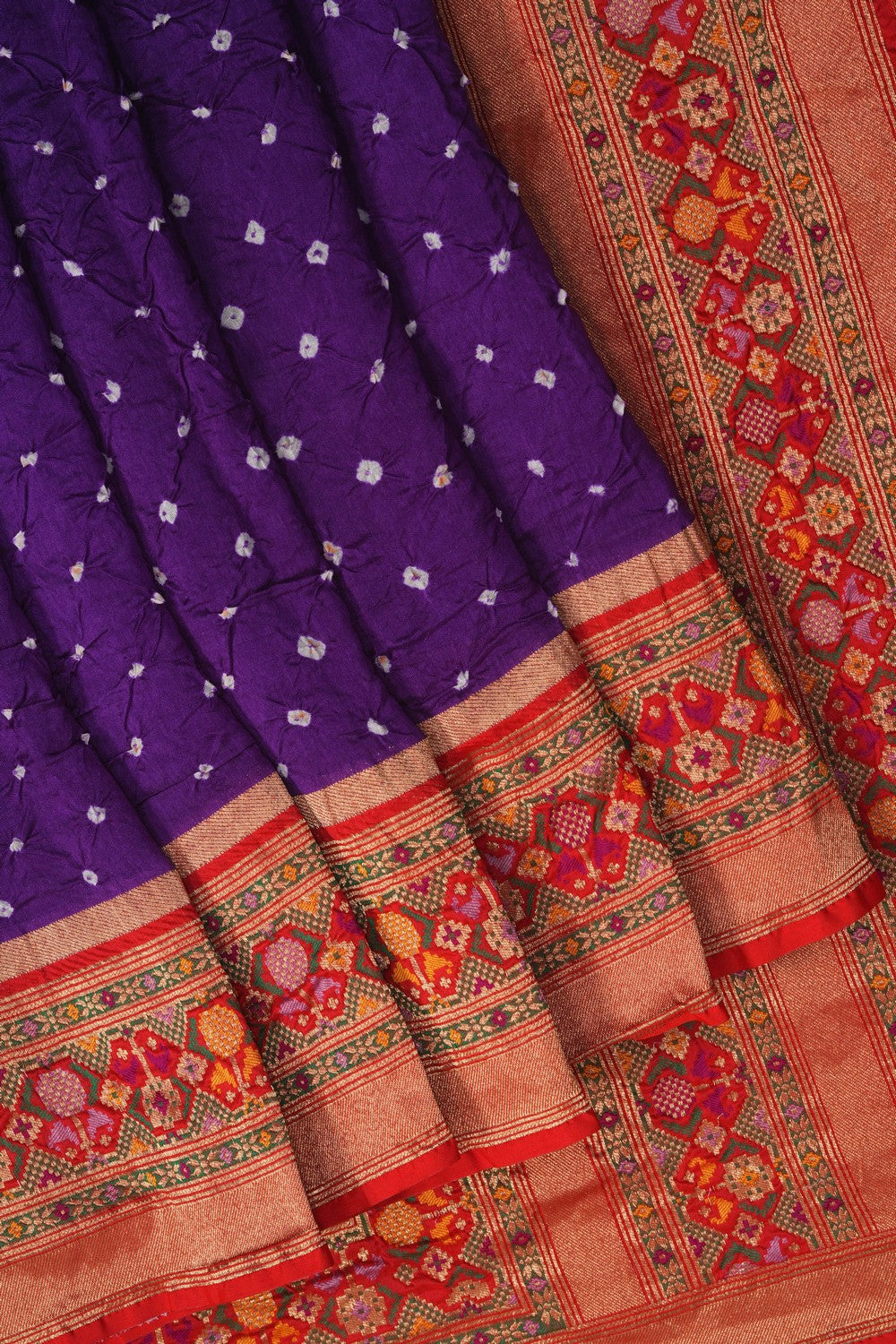 Image of A Purple Bandhani Saree