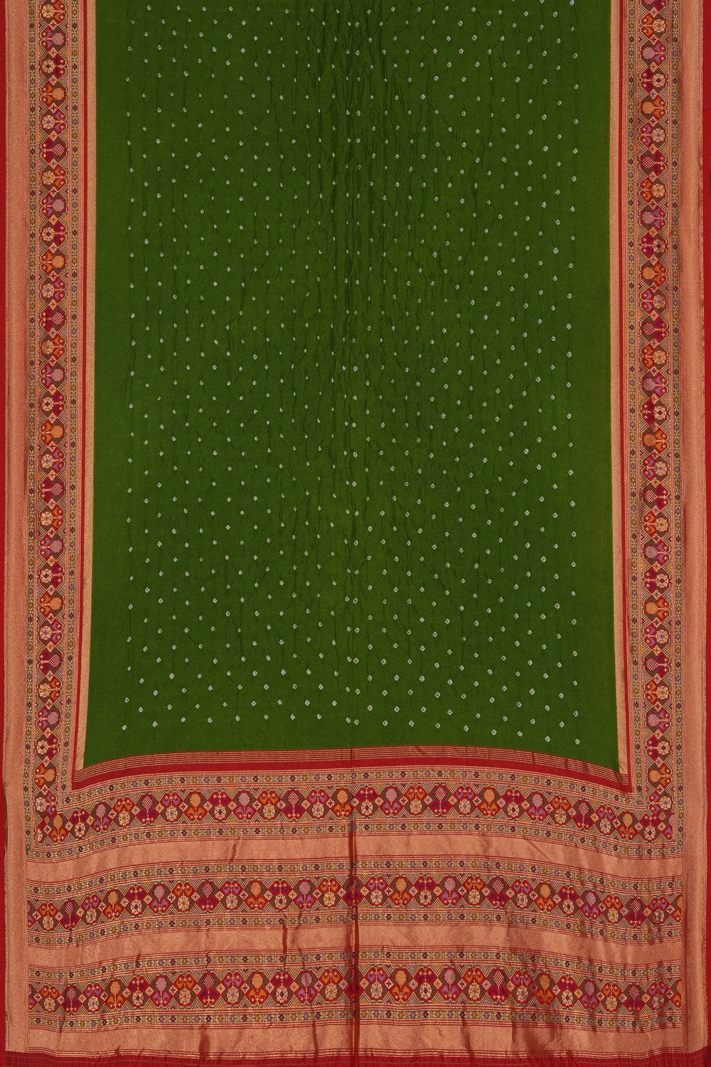 Image of A Green Bandhani Saree