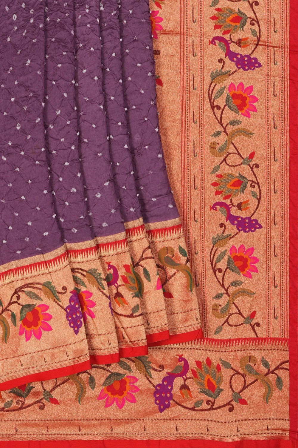 Image of A Purple Bandhani Saree