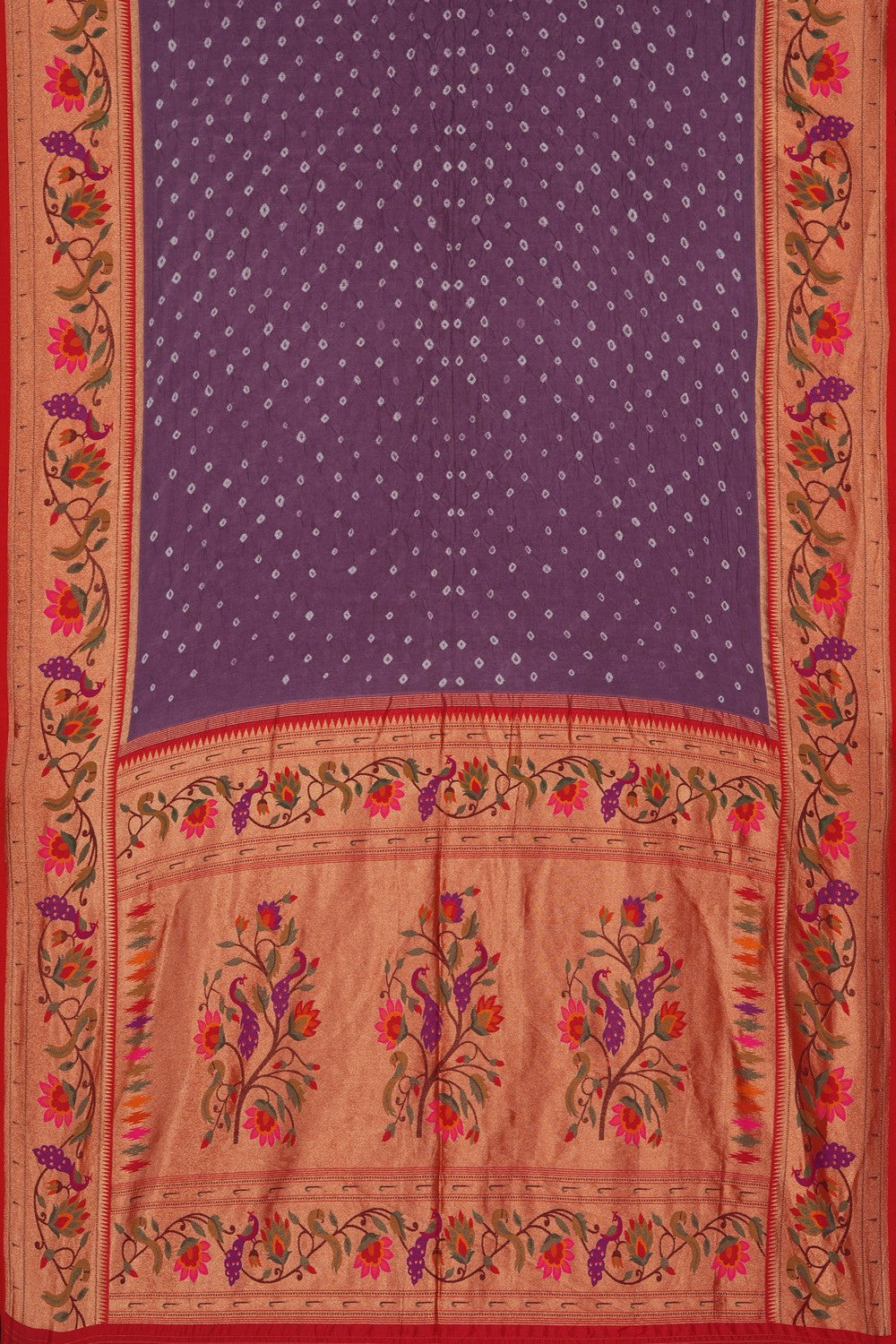 Image of A Purple Bandhani Saree