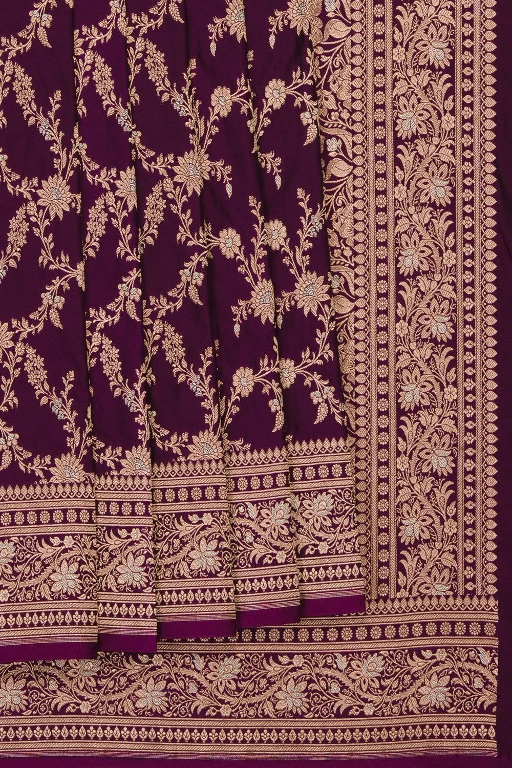 Image of Violet Banarasi Silk Saree