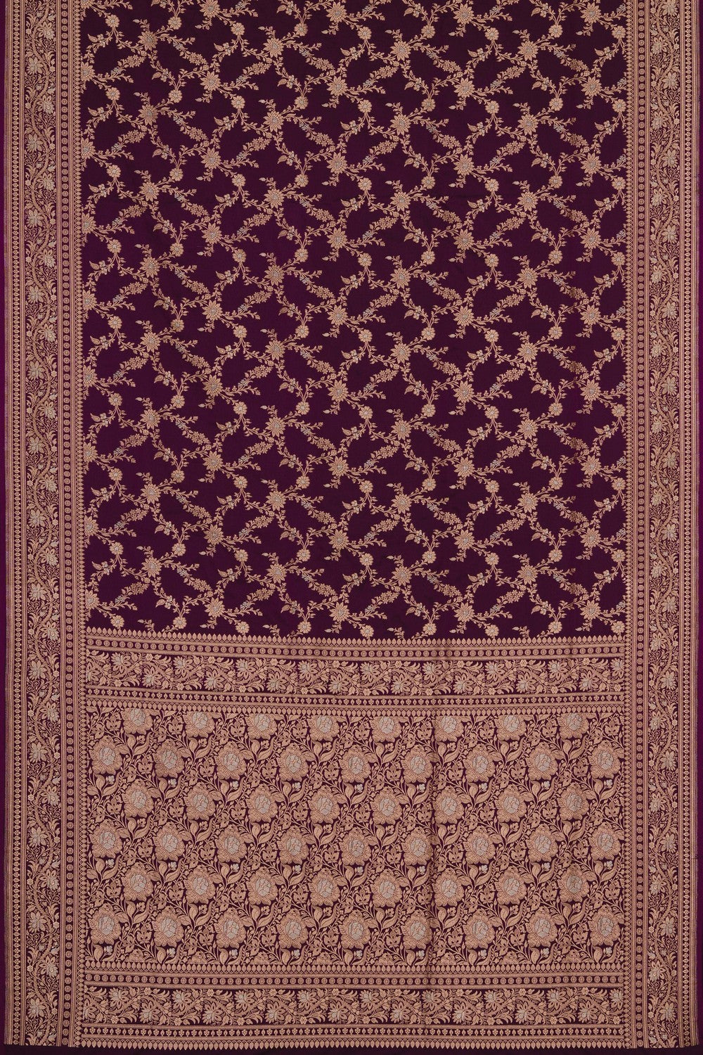 Image of Violet Banarasi Silk Saree