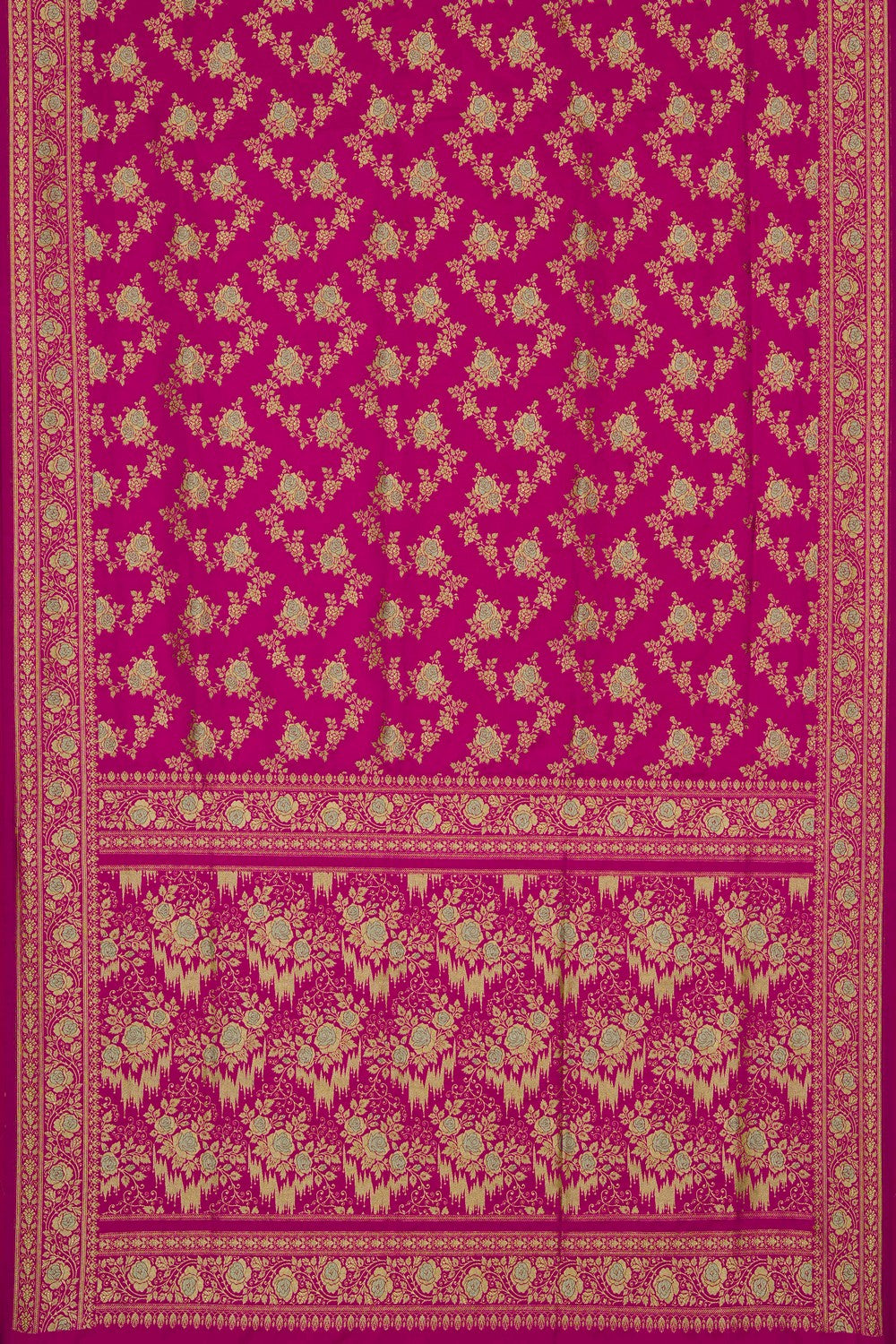 Image of Pink Banarasi Silk Saree