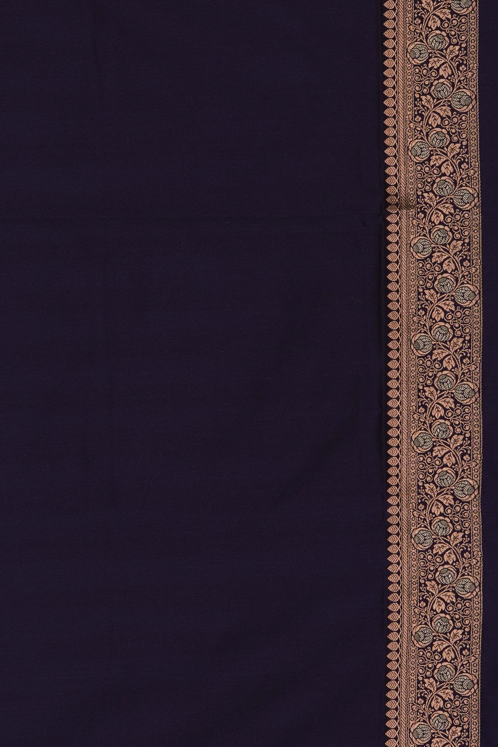 Image of Navy Blue Banarasi Silk Saree