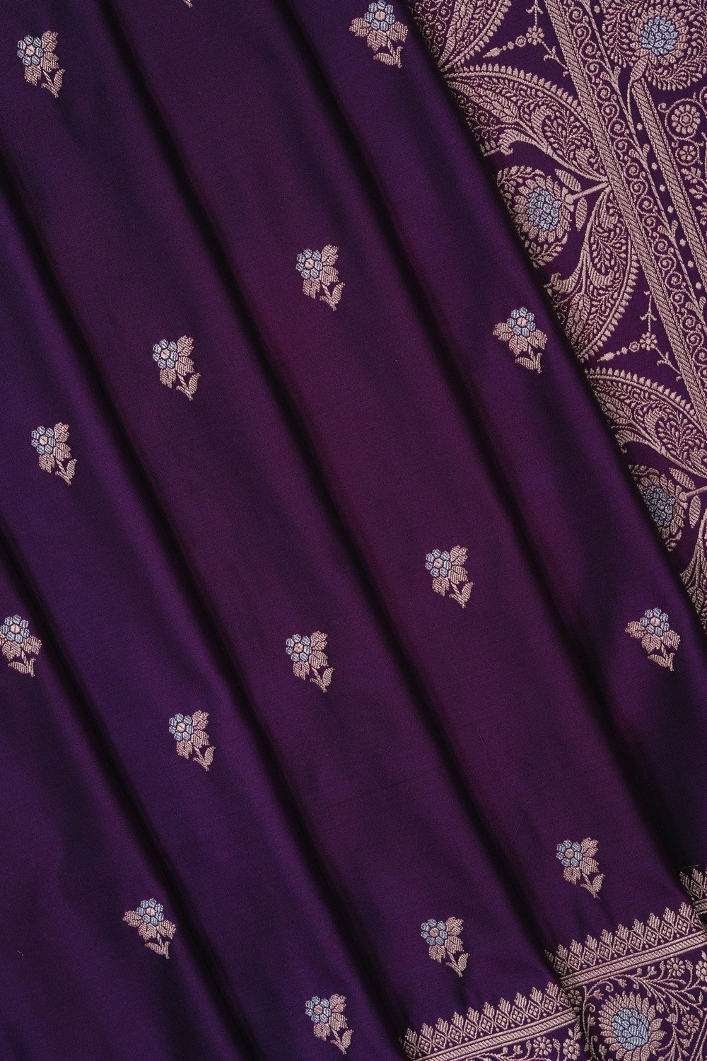 Image of Banarasi Silk Violet Saree