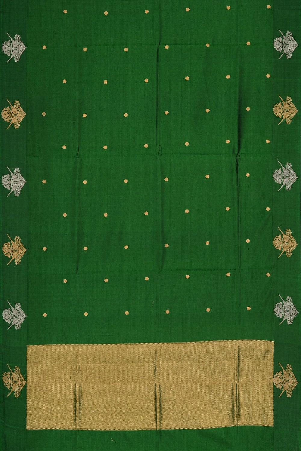 Image of Green Banarasi Silk Saree