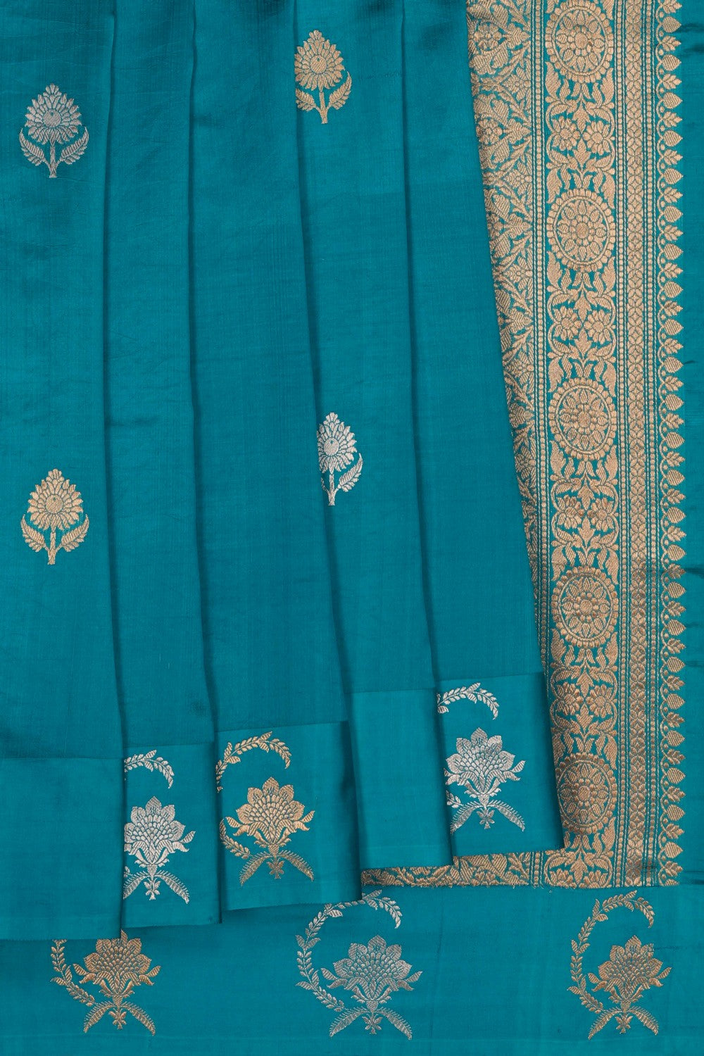 Image of Blue Banarasi Silk Saree