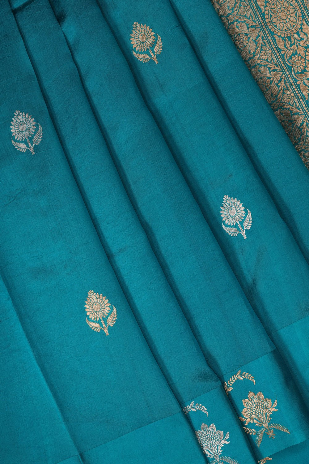 Image of Blue Banarasi Silk Saree