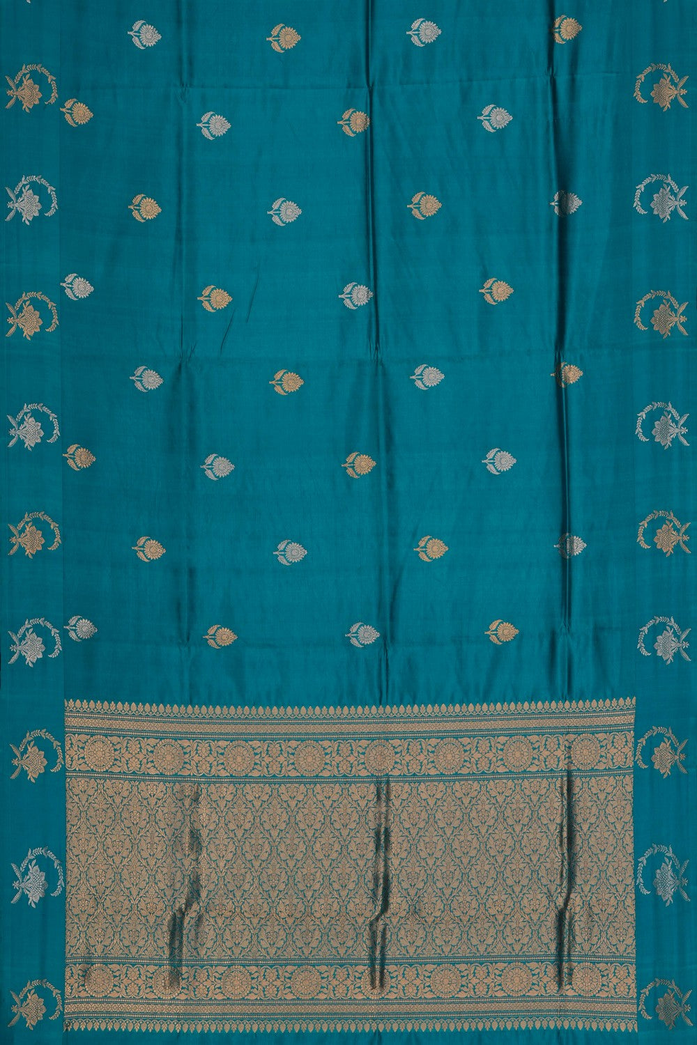 Image of Blue Banarasi Silk Saree
