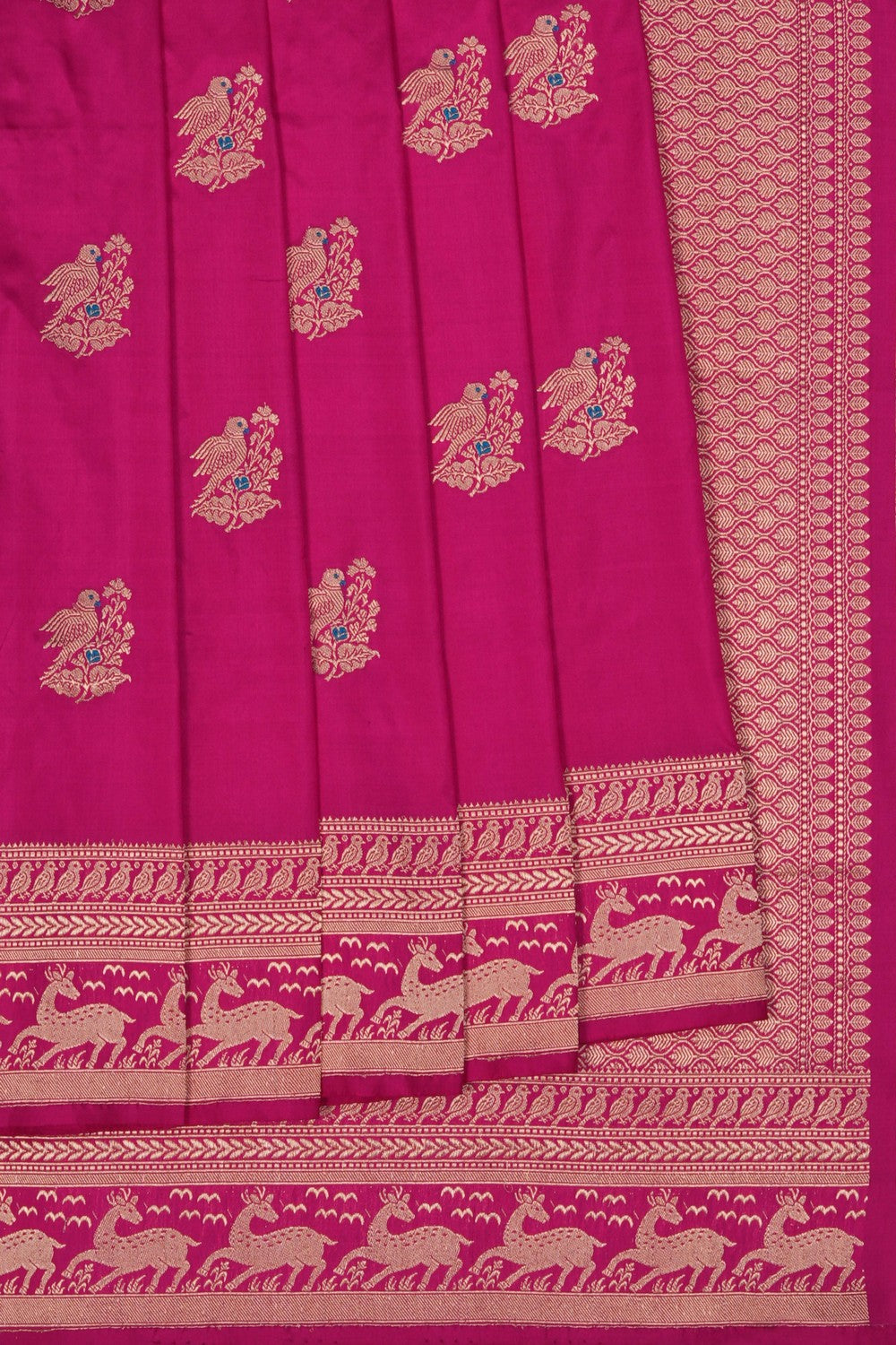 Image of Pink Banarasi Silk Saree