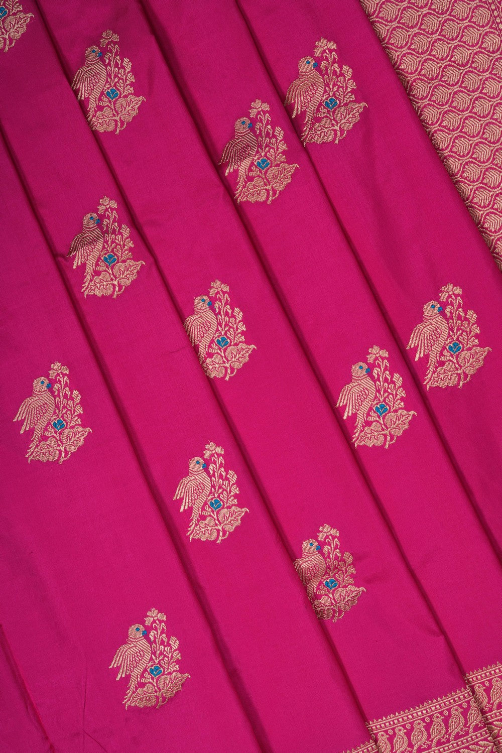 Image of Pink Banarasi Silk Saree