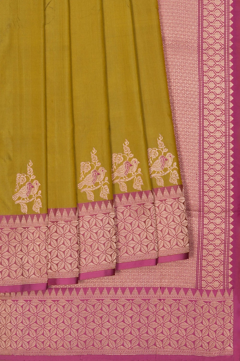 Image of Green Banarasi Silk Saree