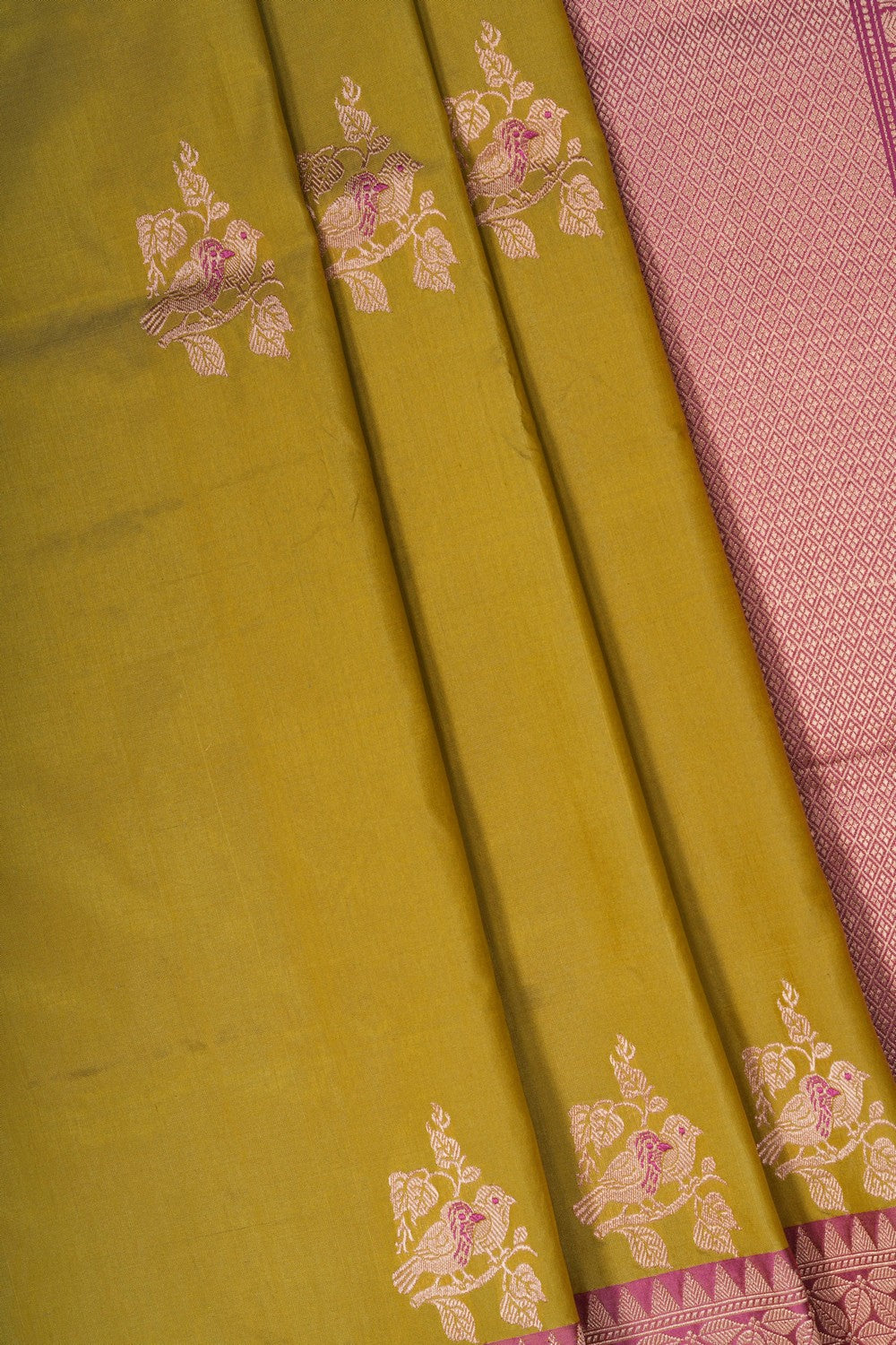 Image of Green Banarasi Silk Saree