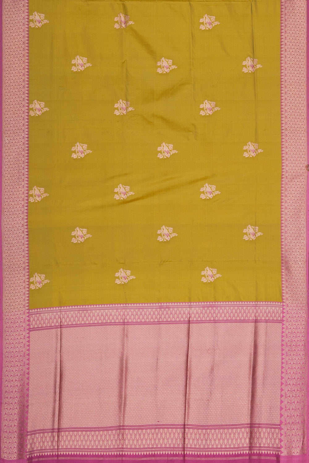 Image of Green Banarasi Silk Saree