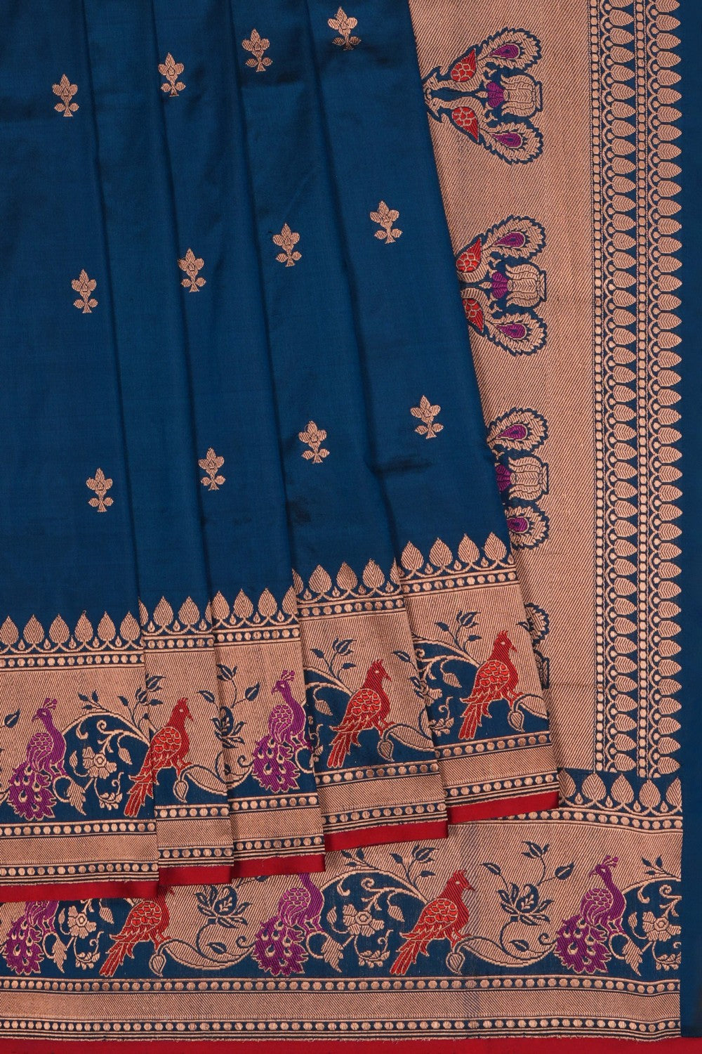 Image of Blue Banarasi Silk Saree