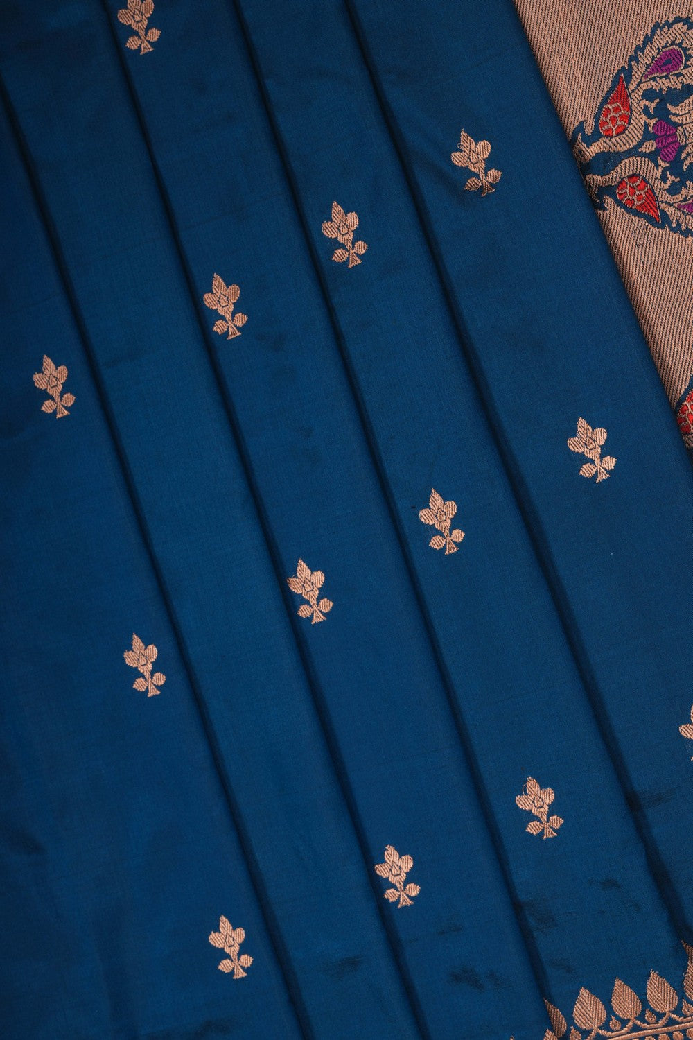 Image of Blue Banarasi Silk Saree