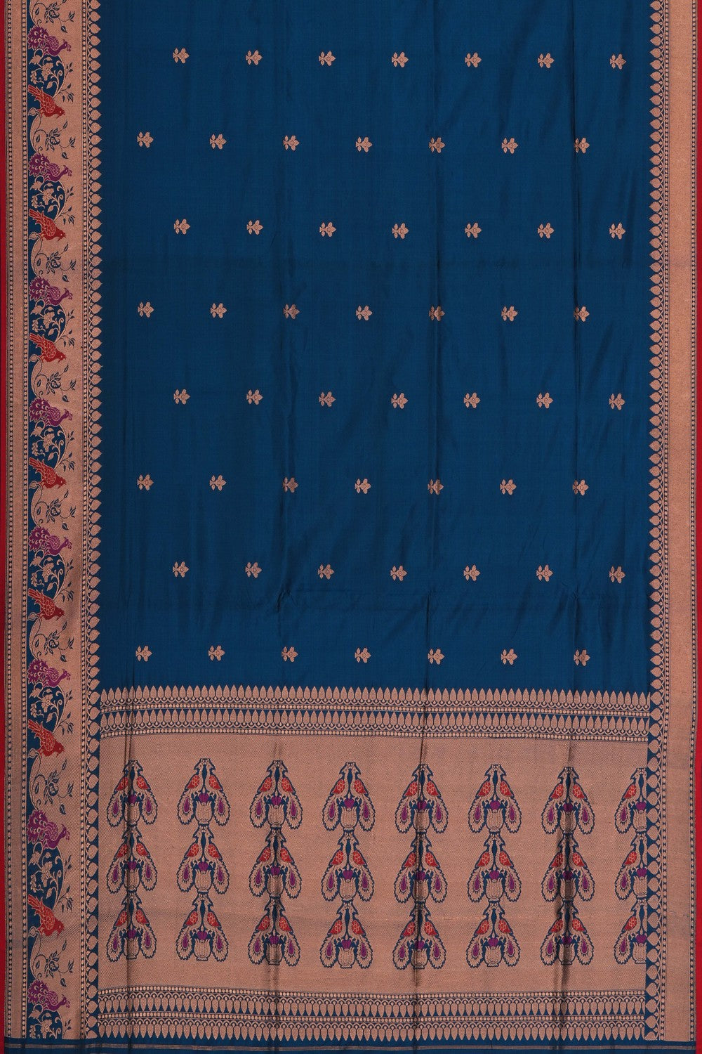 Image of Blue Banarasi Silk Saree