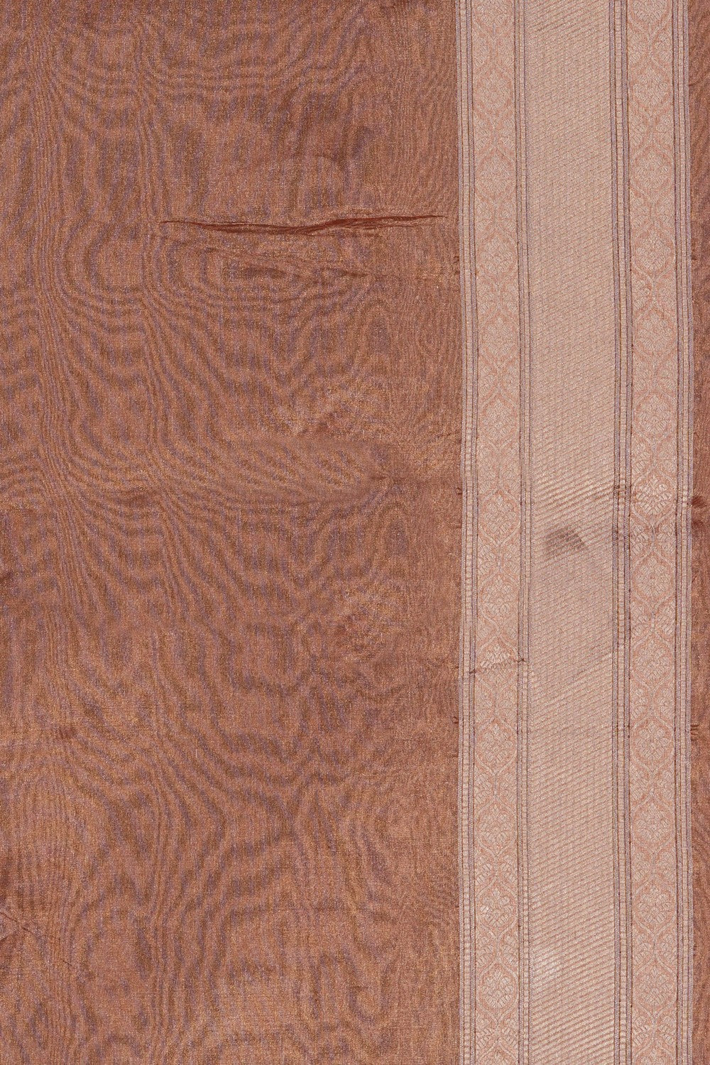 Image of Banarasi Tissue Silk Coral-Peach Saree