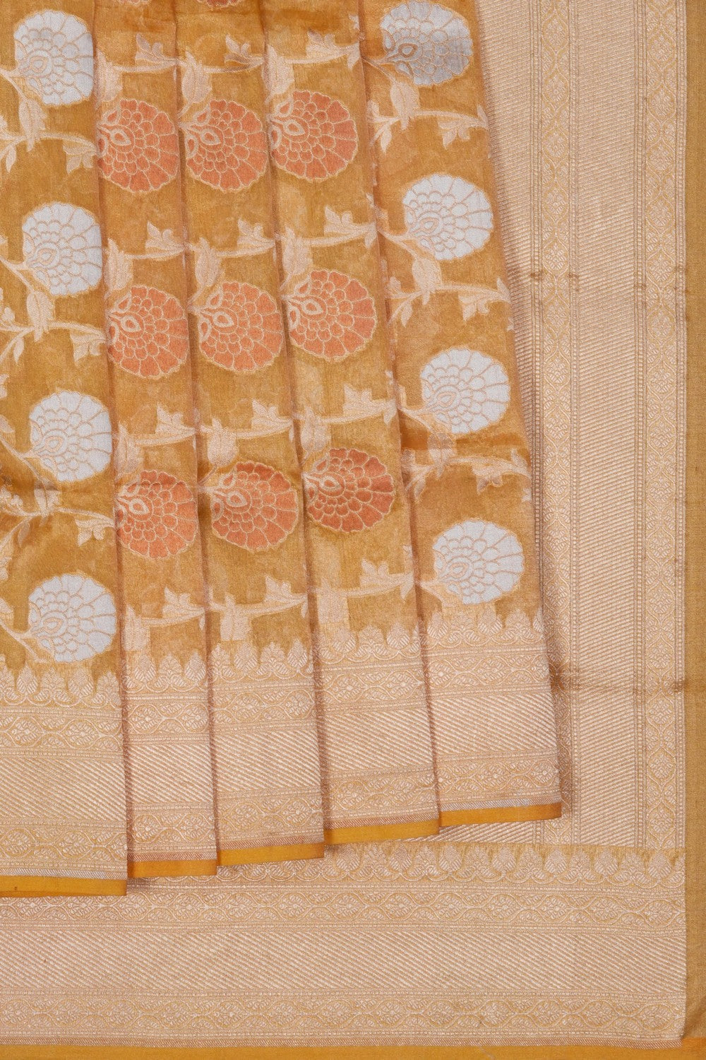 Image of Banarasi Tissue Silk Mustard Saree