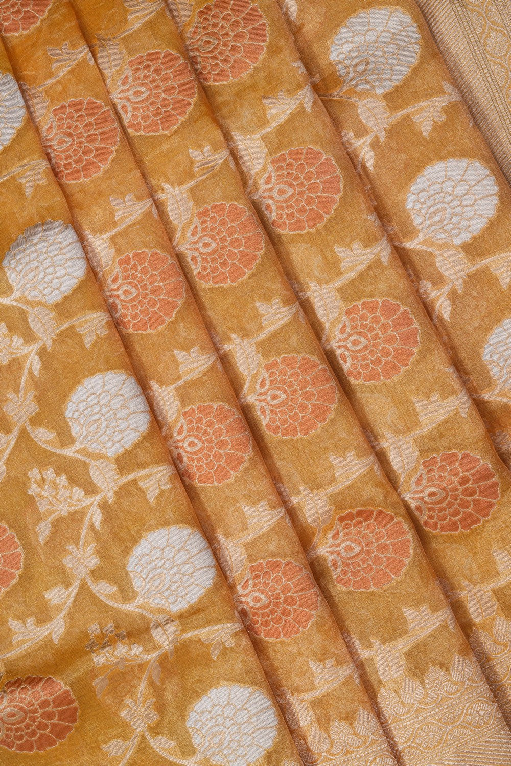 Image of Banarasi Tissue Silk Mustard Saree