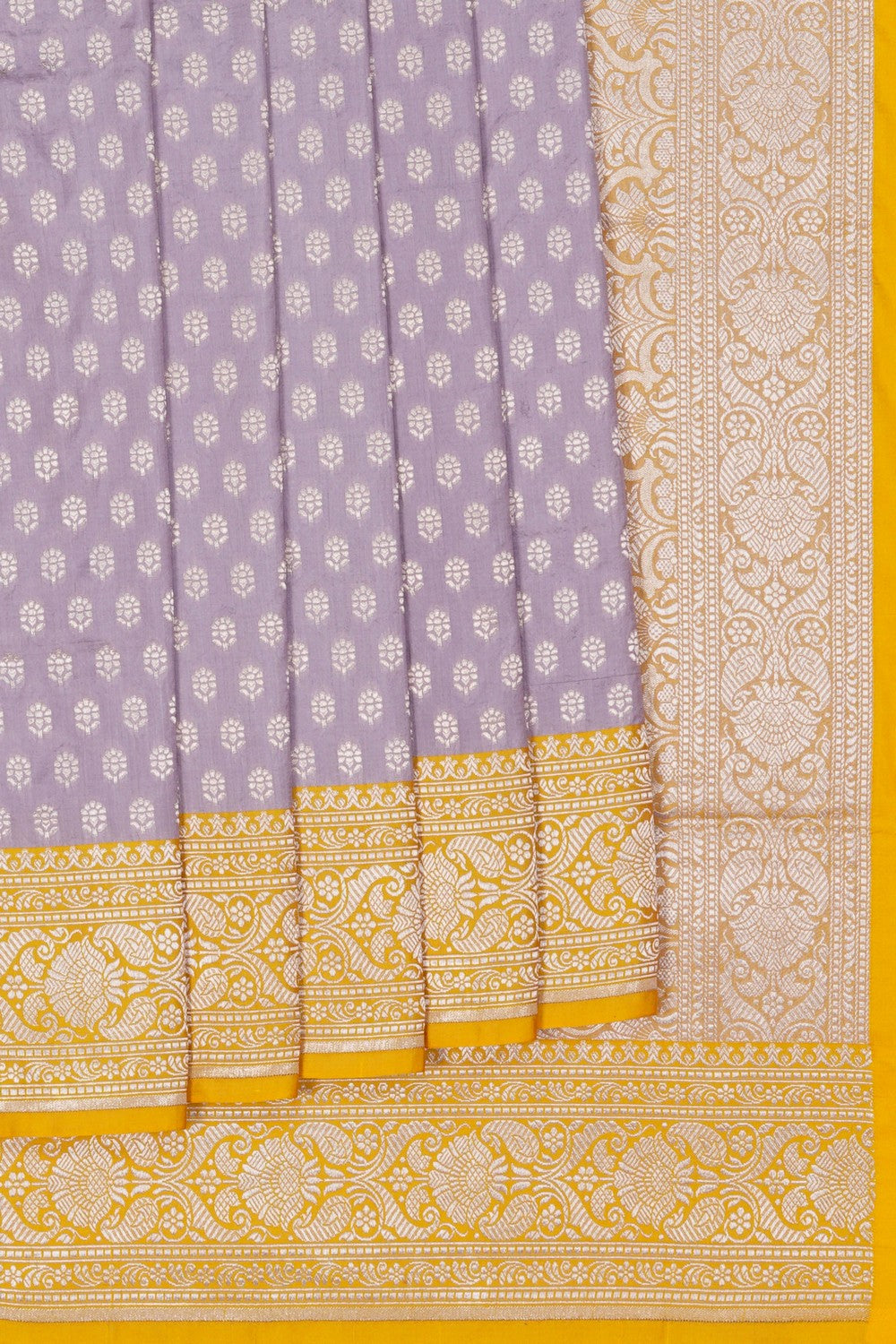 Image of Mauve-Purple Banarasi Silk Brocade Saree