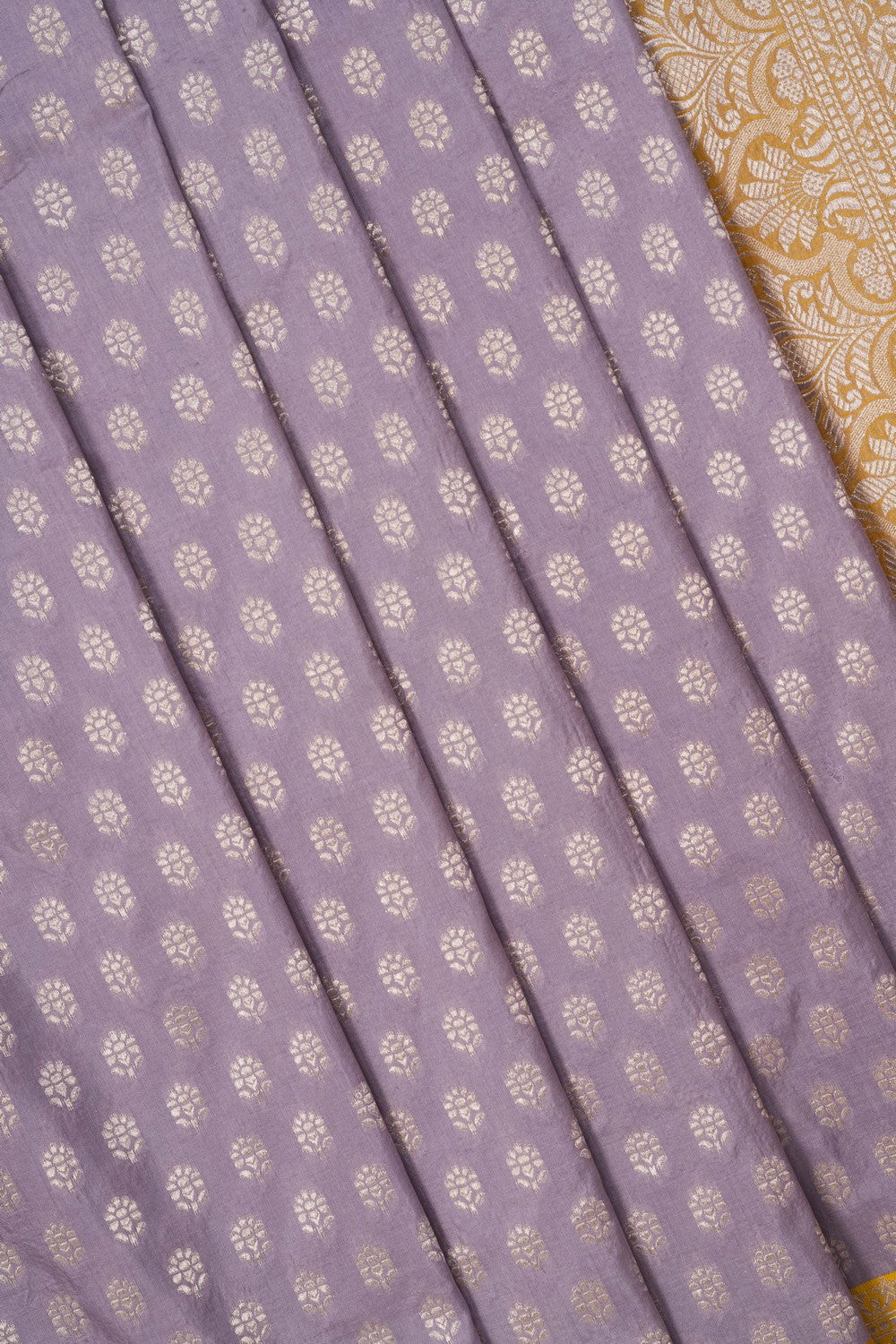Image of Mauve-Purple Banarasi Silk Brocade Saree