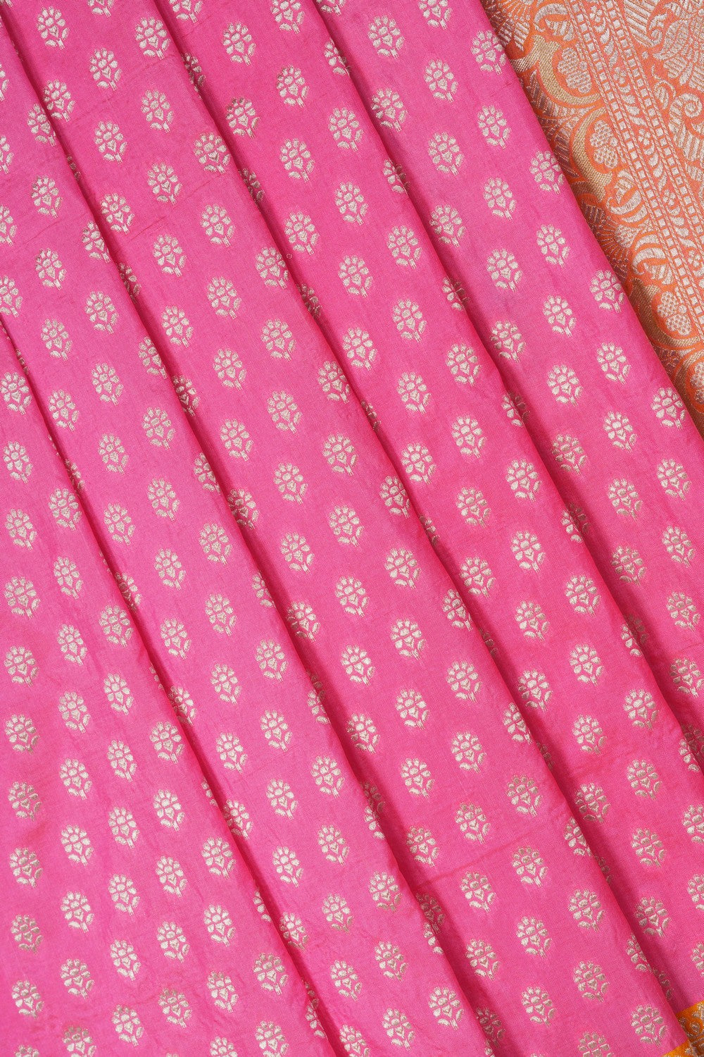 Image of Pink Banarasi Silk Brocade Saree