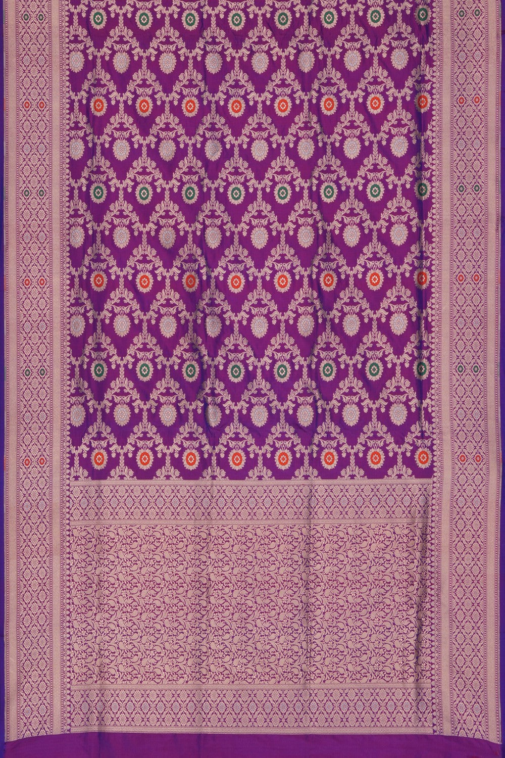 Image of Purple Banarasi Silk Brocade Saree