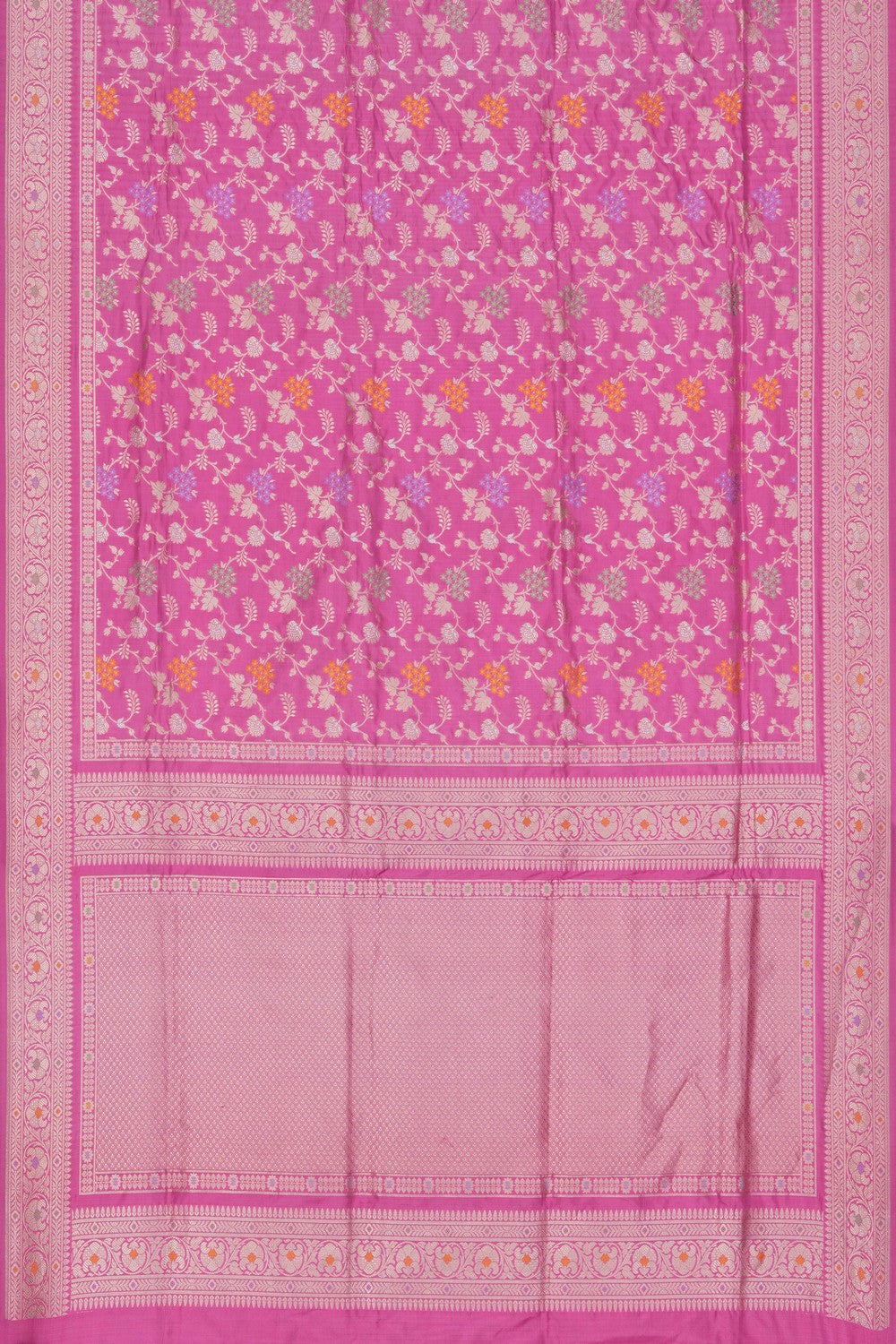 Image of Pink Banarasi Silk Brocade Saree
