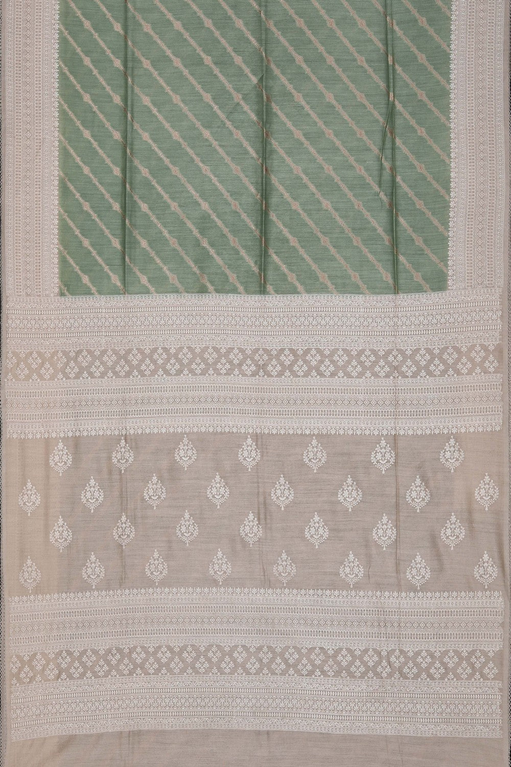 Image of Sage-Green Embroidery Saree