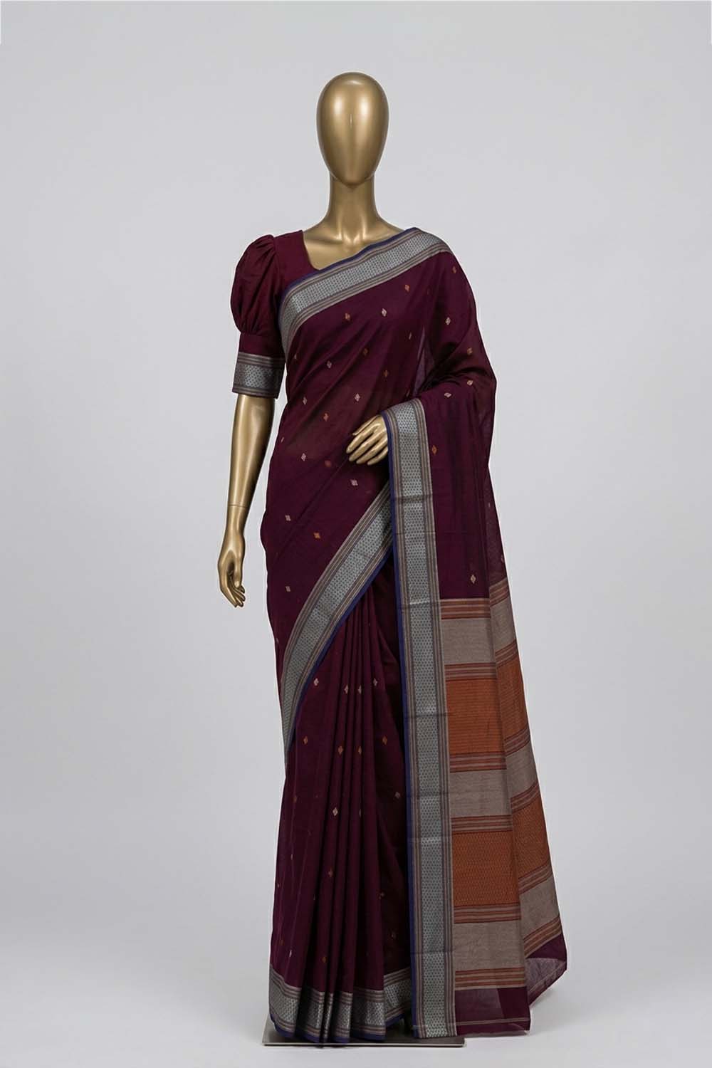 Image of Maroon South Cotton Saree