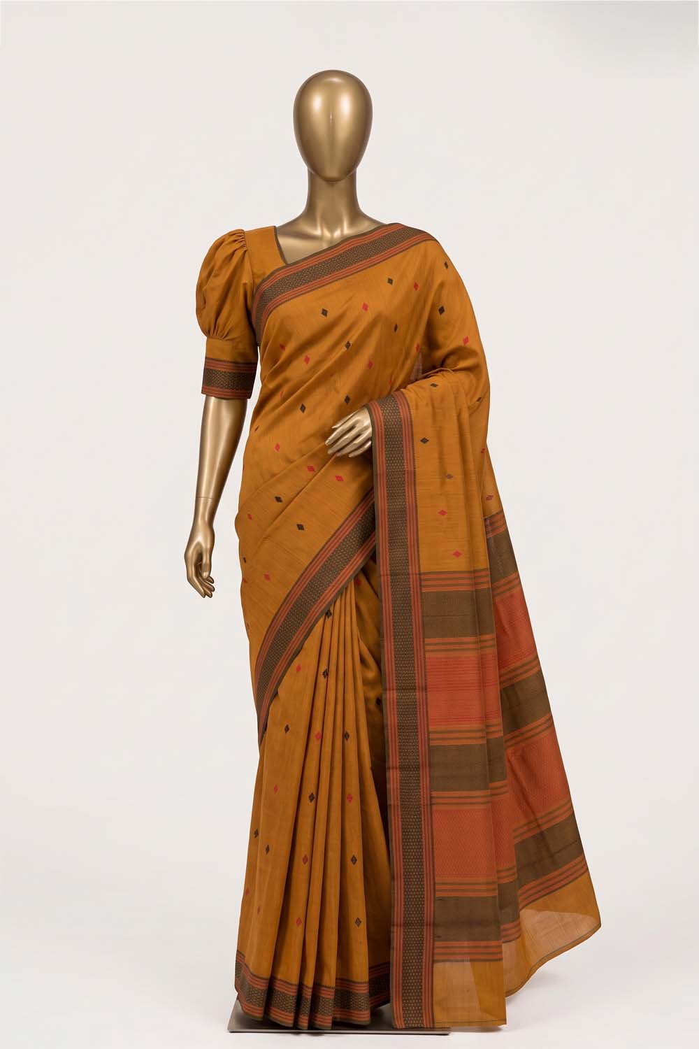 Image of Mustard South Cotton Saree
