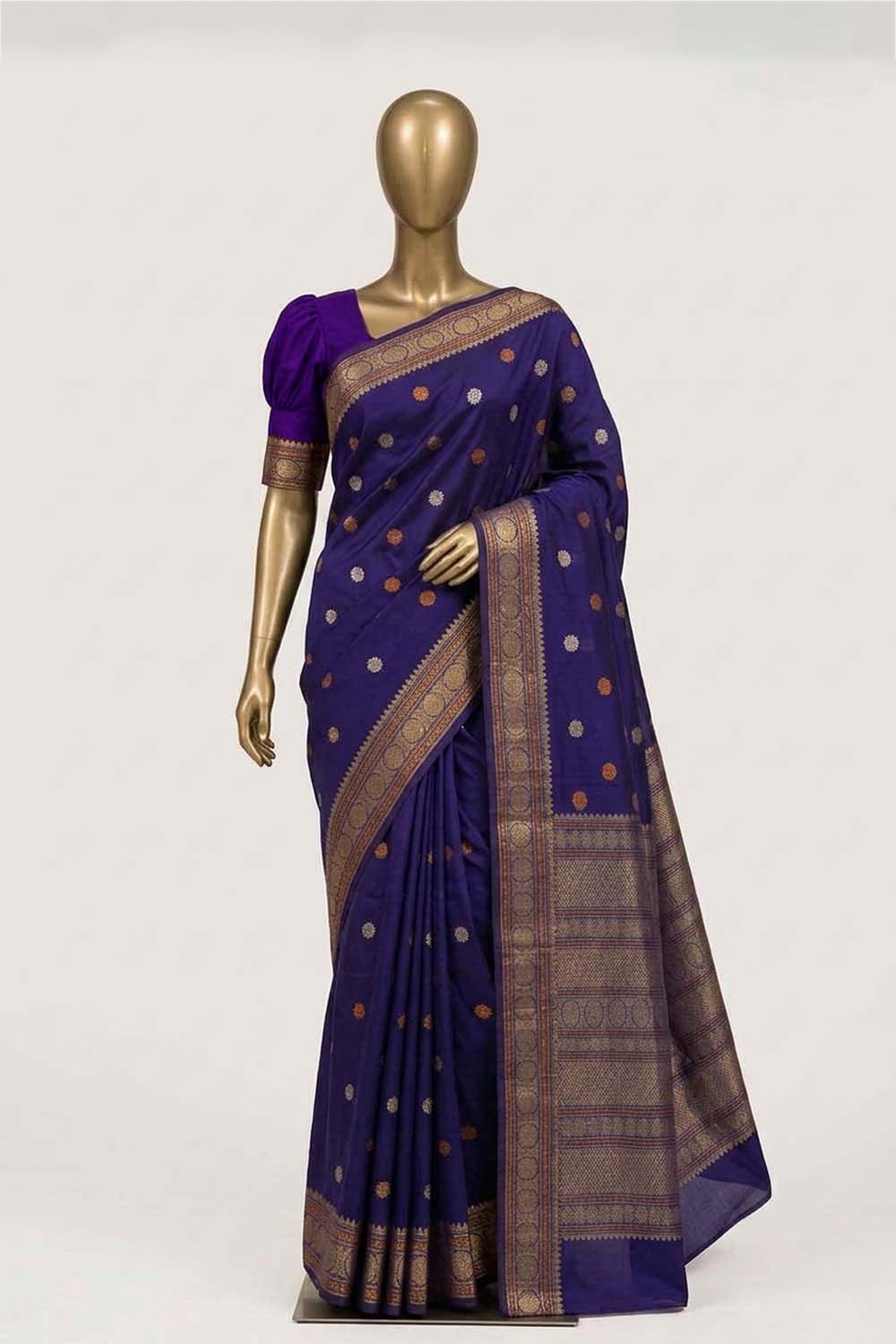 Image of Purple South Cotton Saree