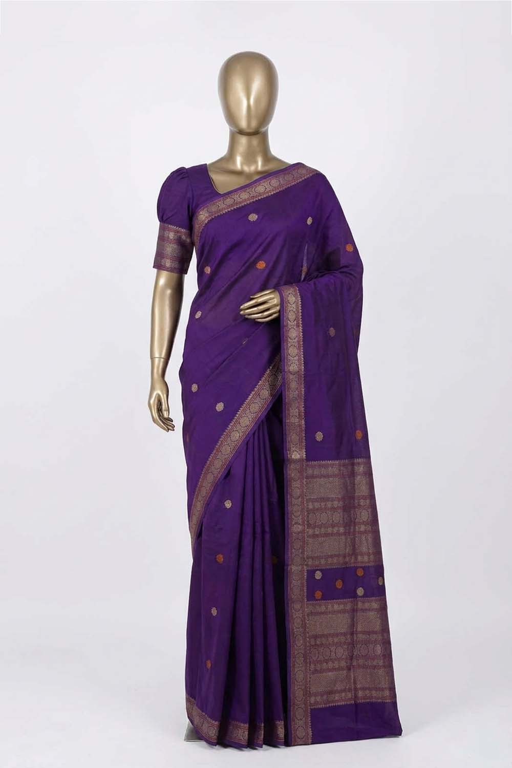 Image of Purple South Cotton Saree