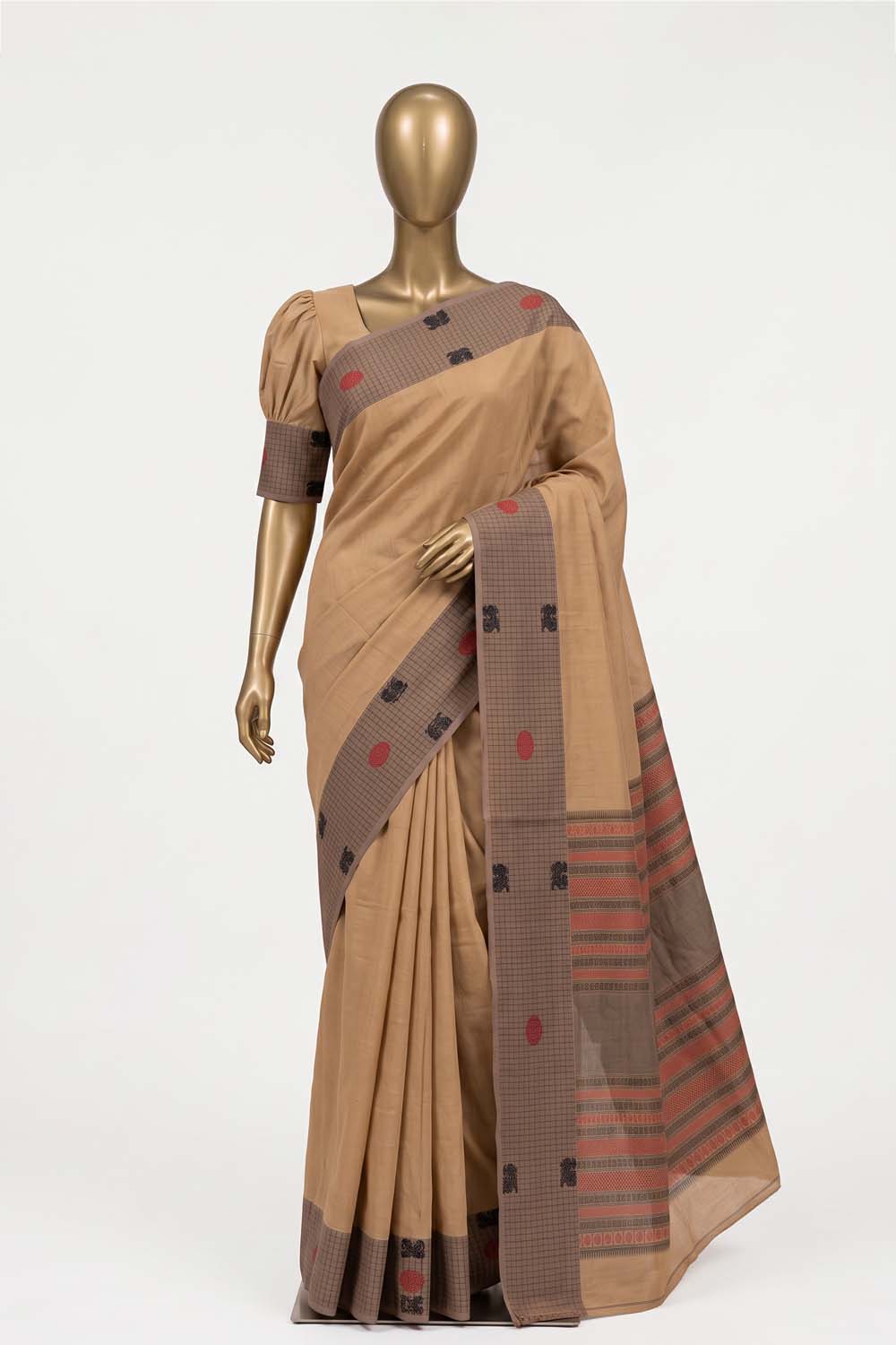 Image of Beige South Cotton Saree