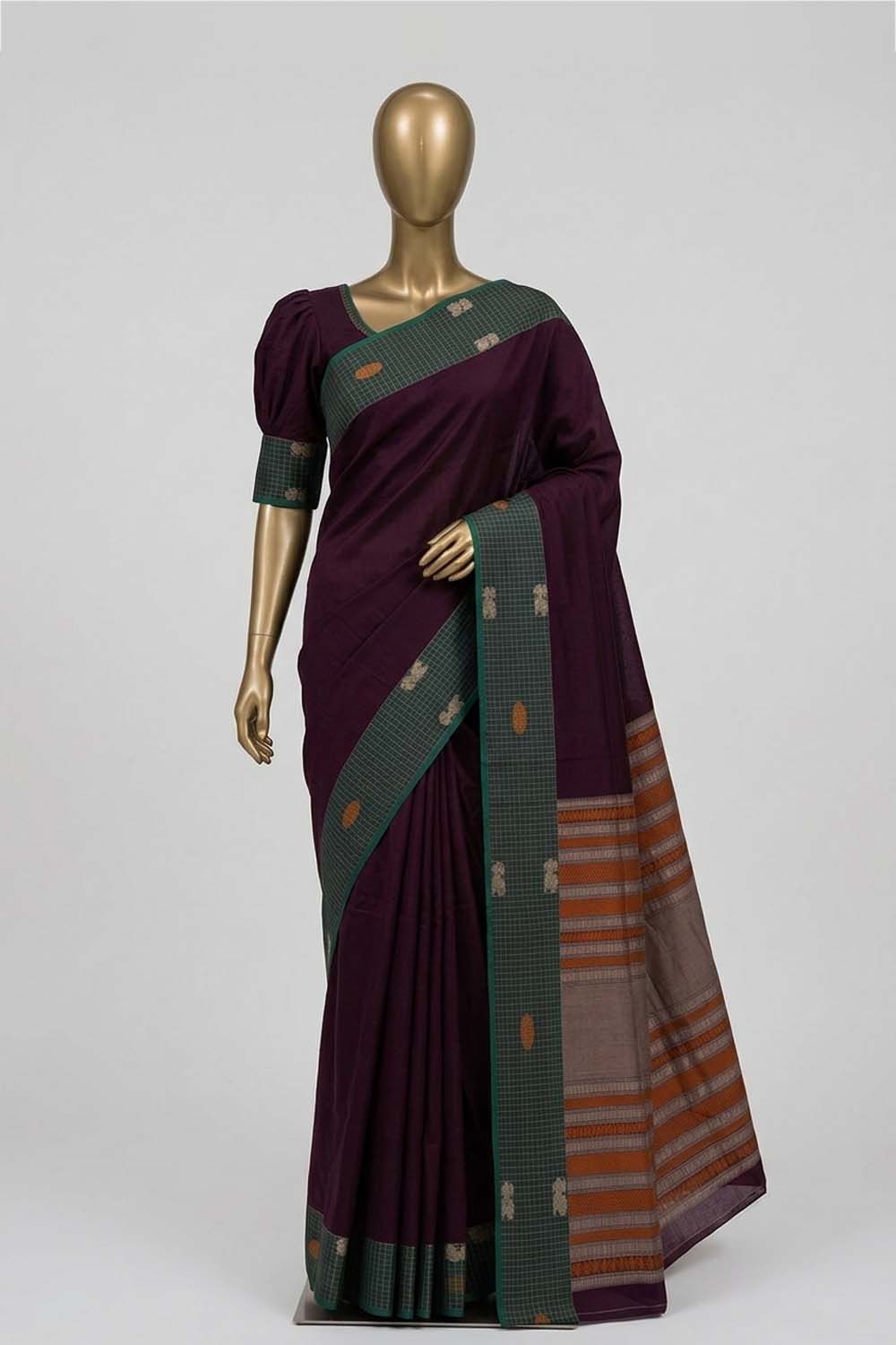 Image of Maroon South Cotton Saree